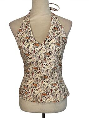 Nolita y2k Halter Neck Paisley Print Top -s